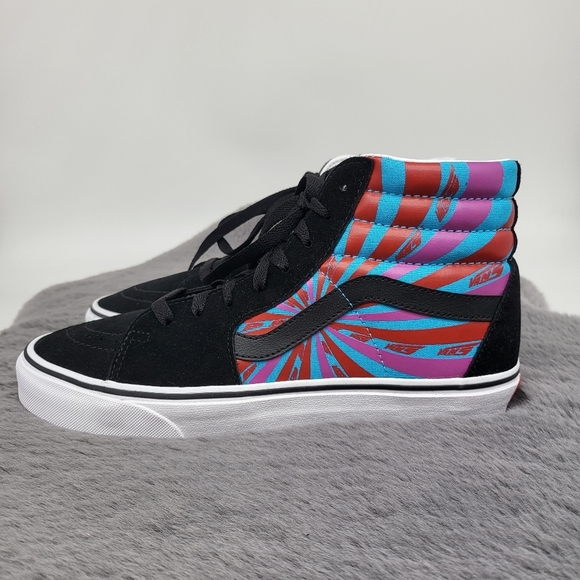 Vans Unisex Retro Mart SK8 Hi Shoes - Black / Blue / Red / Pink - Picture 2 of 7